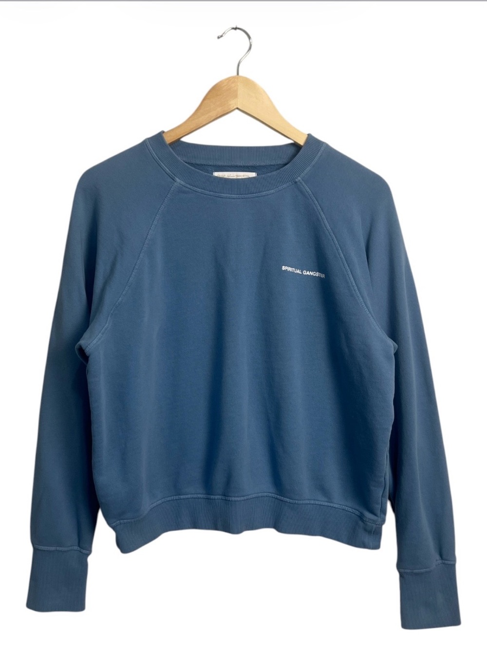 Spiritual Gangster Blue Crewneck Sweatshirt Women’s Medium 100% Cotton